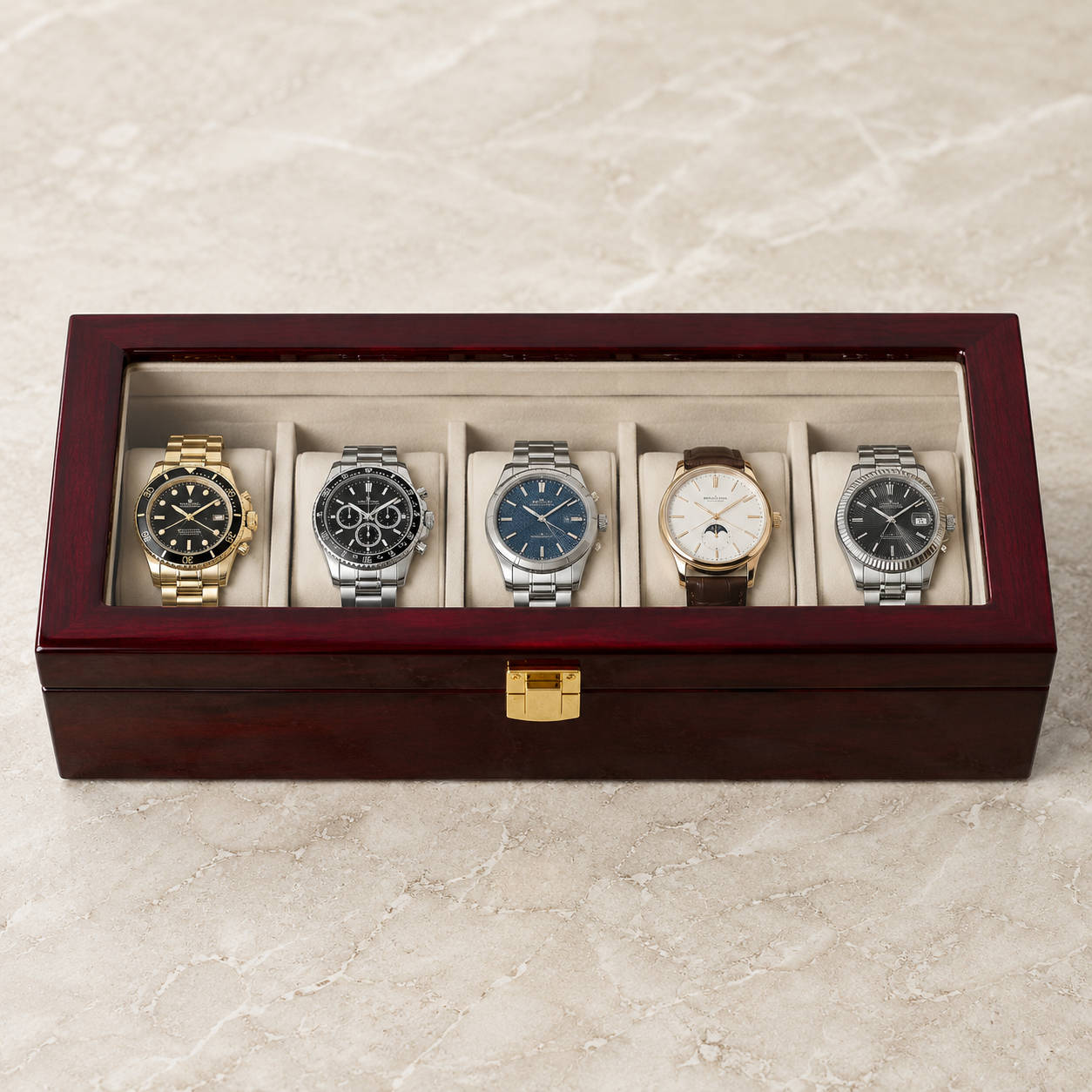 The Study – 5 Slot Watch Box