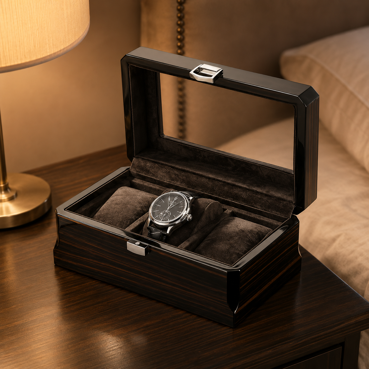 The Ebony – 3 Slot Watch Box