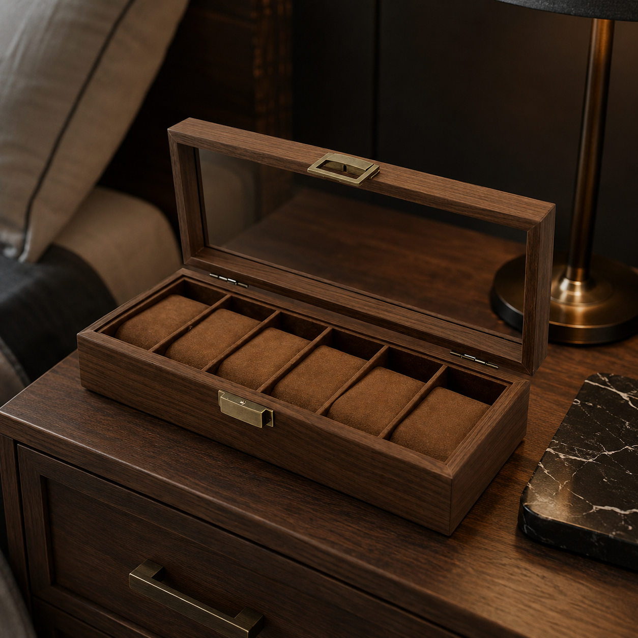 The Walnut – 6 Slot Watch Box