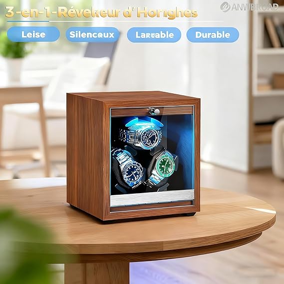 The Atelier – 3-Slot Wood Watch Winder