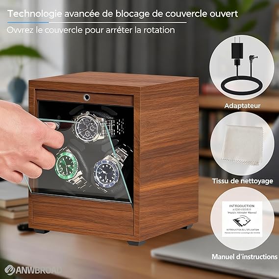 The Atelier – 3-Slot Wood Watch Winder