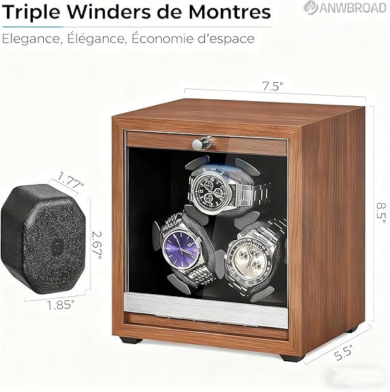 The Atelier – 3-Slot Wood Watch Winder