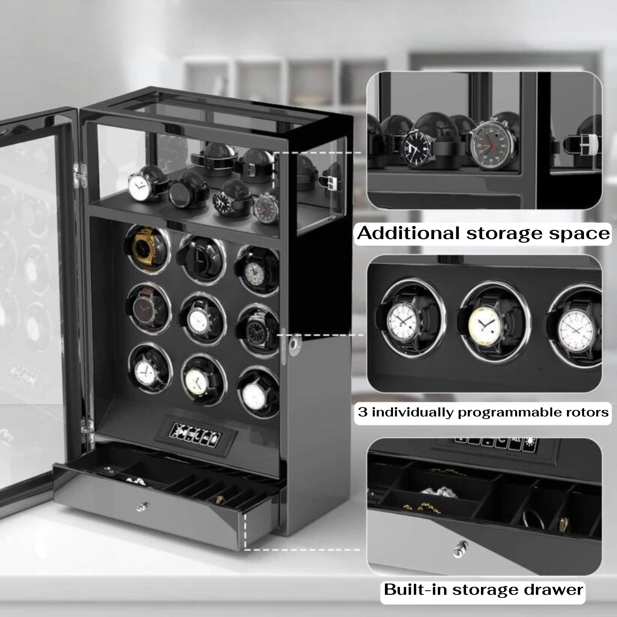 The Impérial – 9-Slot Watch Winder