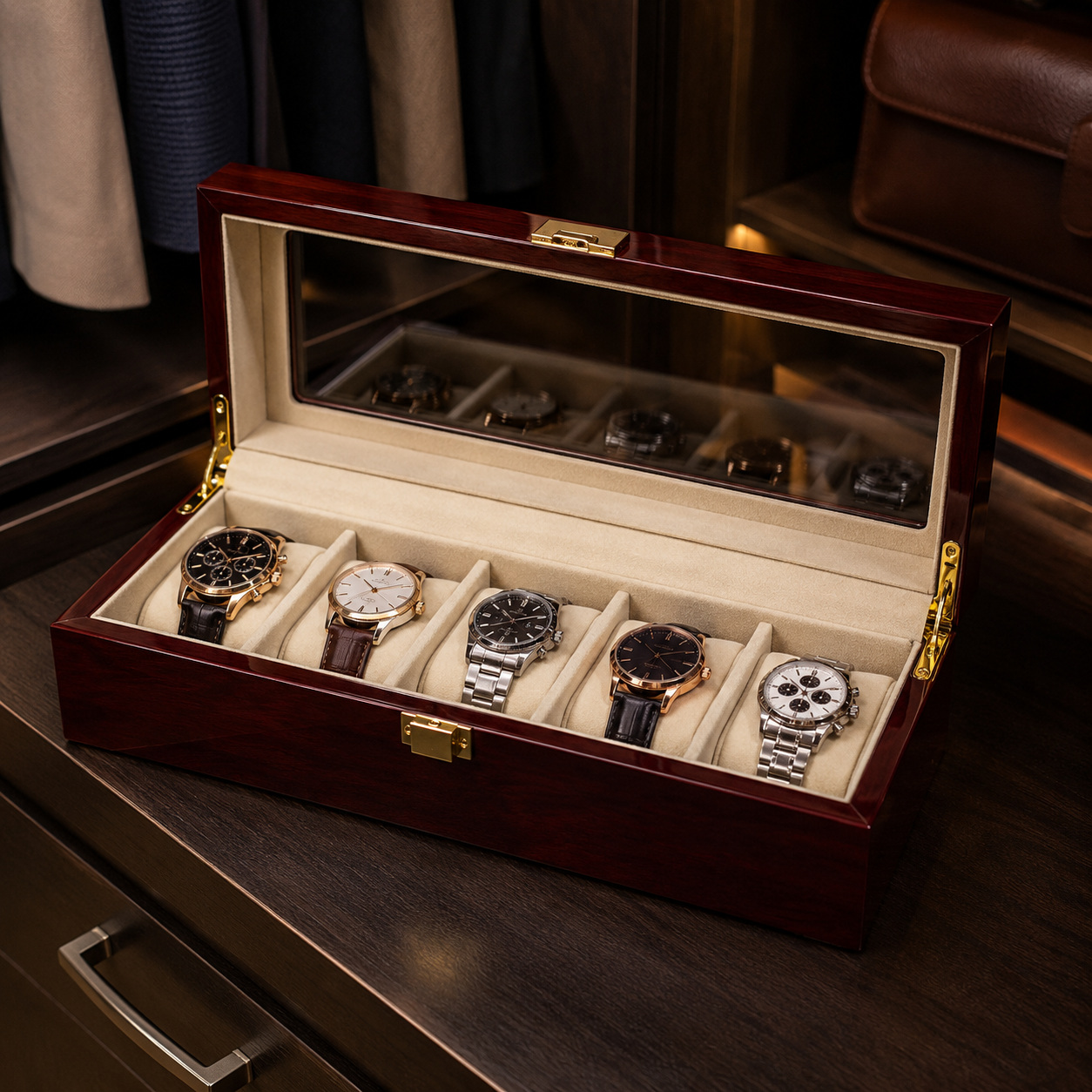 The Study – 5 Slot Watch Box