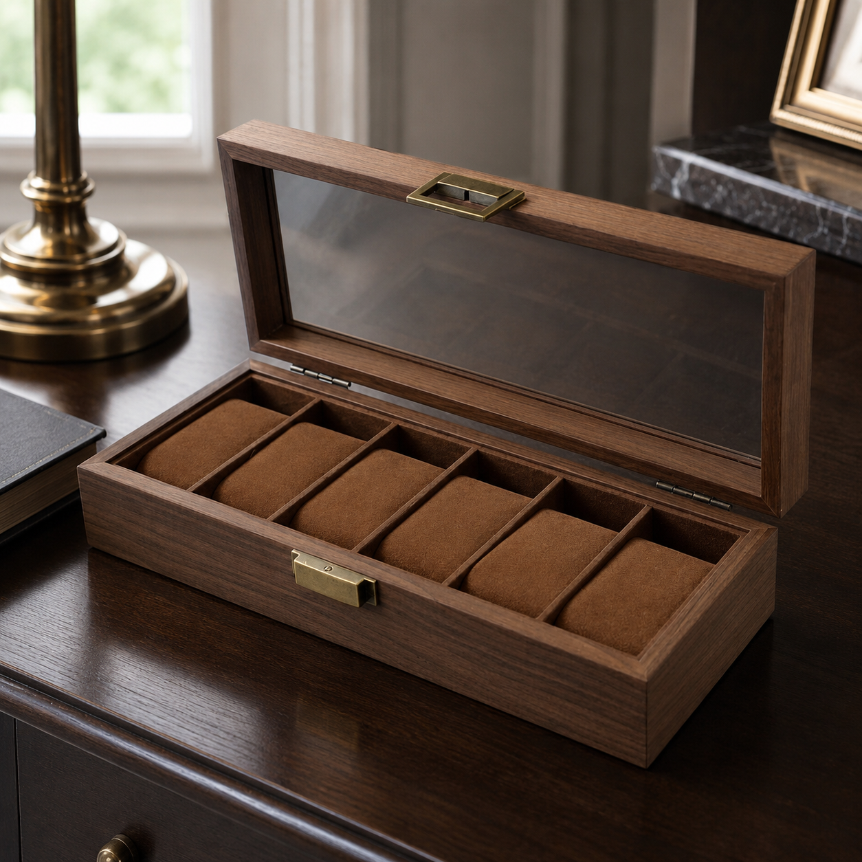 The Walnut – 6 Slot Watch Box