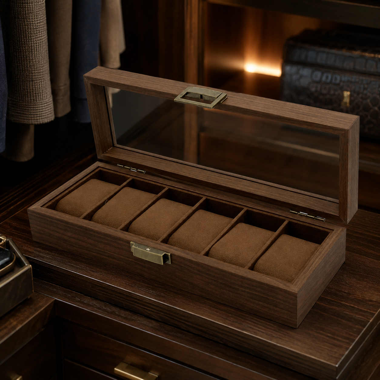 The Walnut – 6 Slot Watch Box