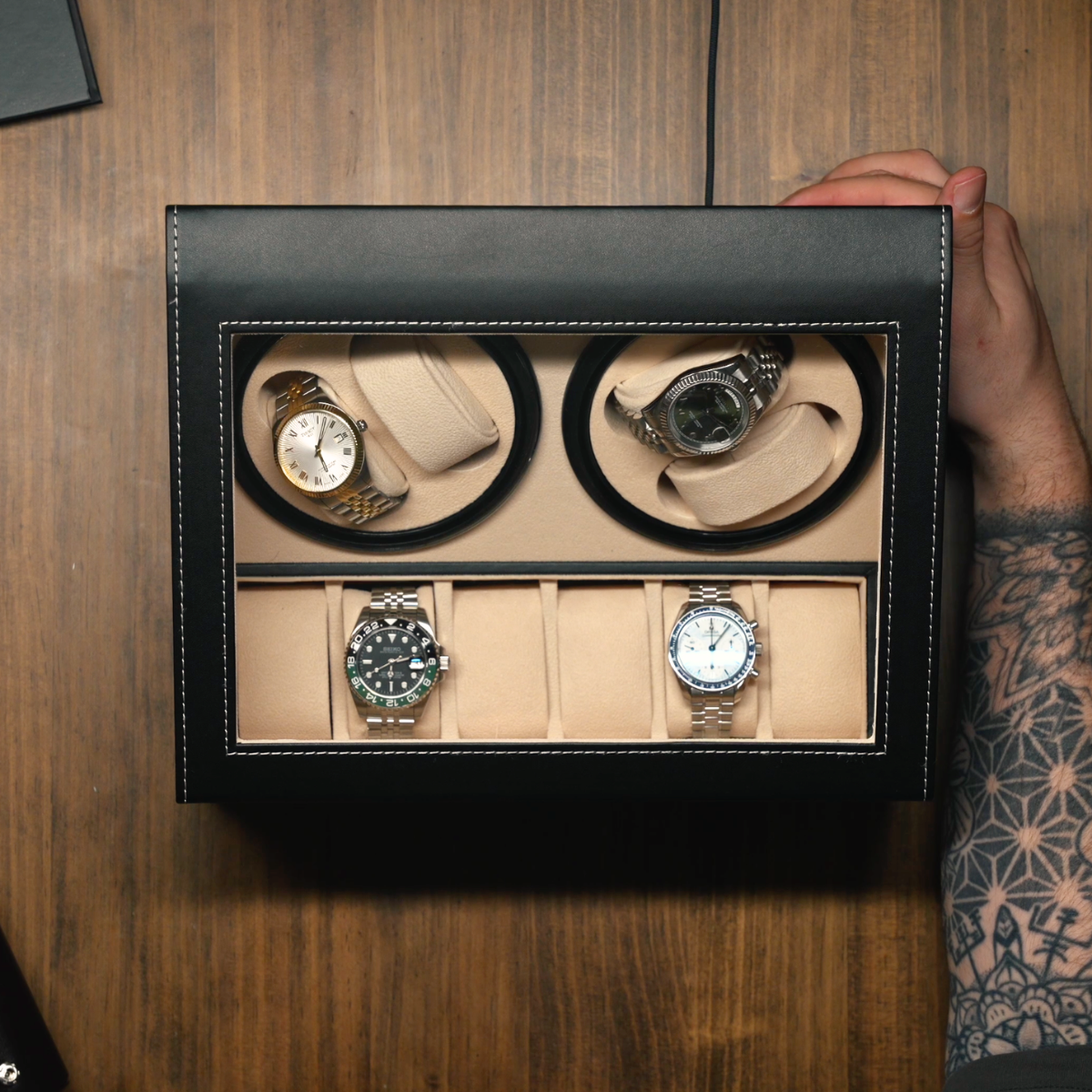 The Deluxe – 4-Slot Watch Winder Coffret