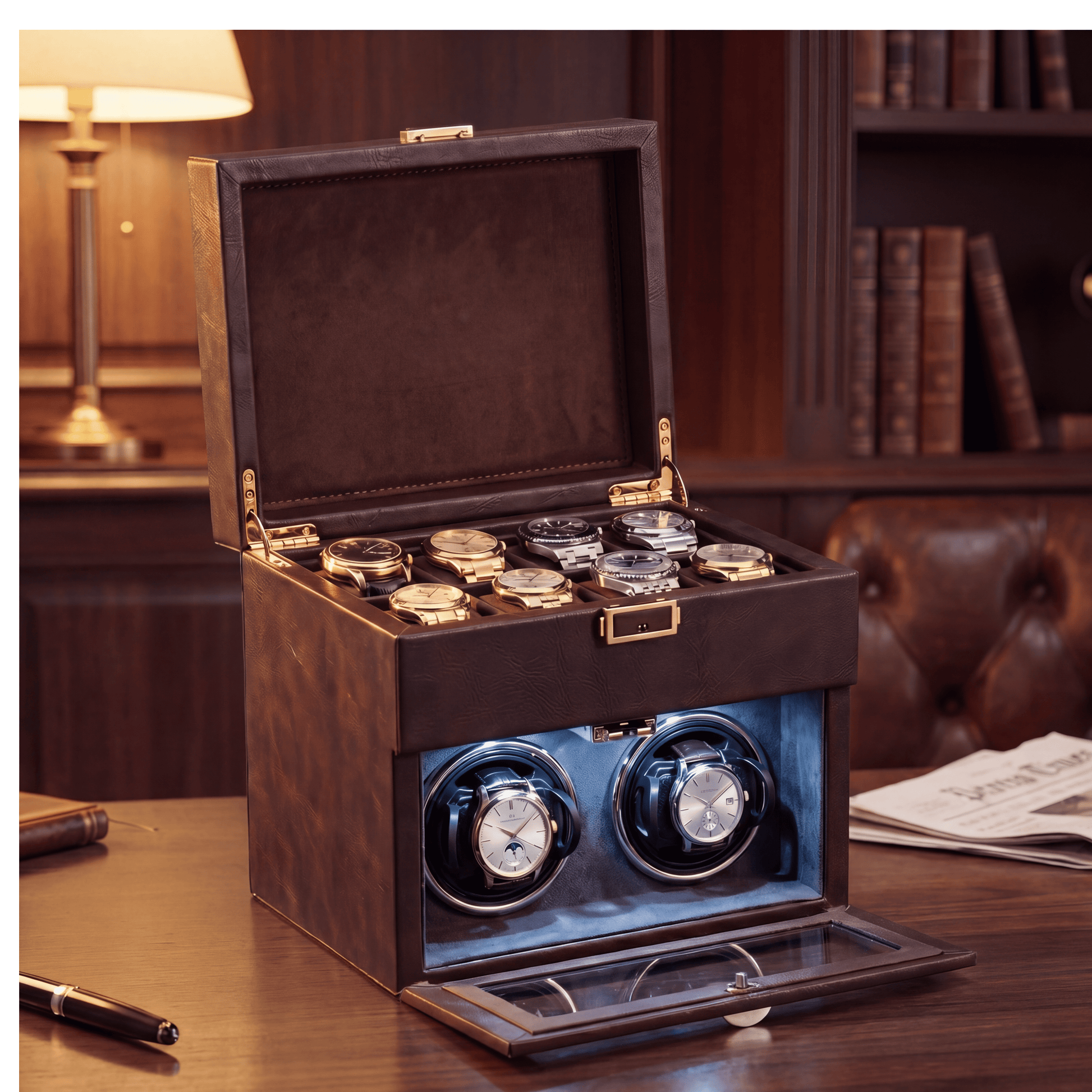 The Tanneur – 2-Slot Watch Winder Coffret