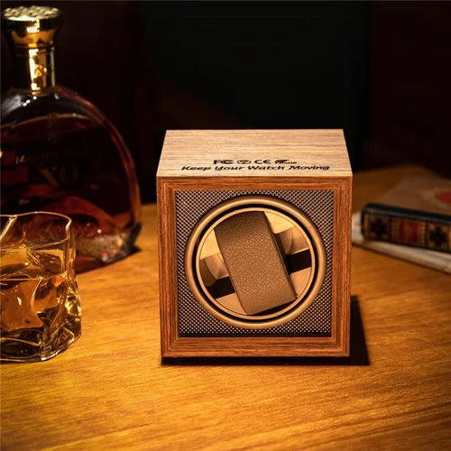 Wooden Cube Single Watch Winder – Mabuchi Motor - image 1