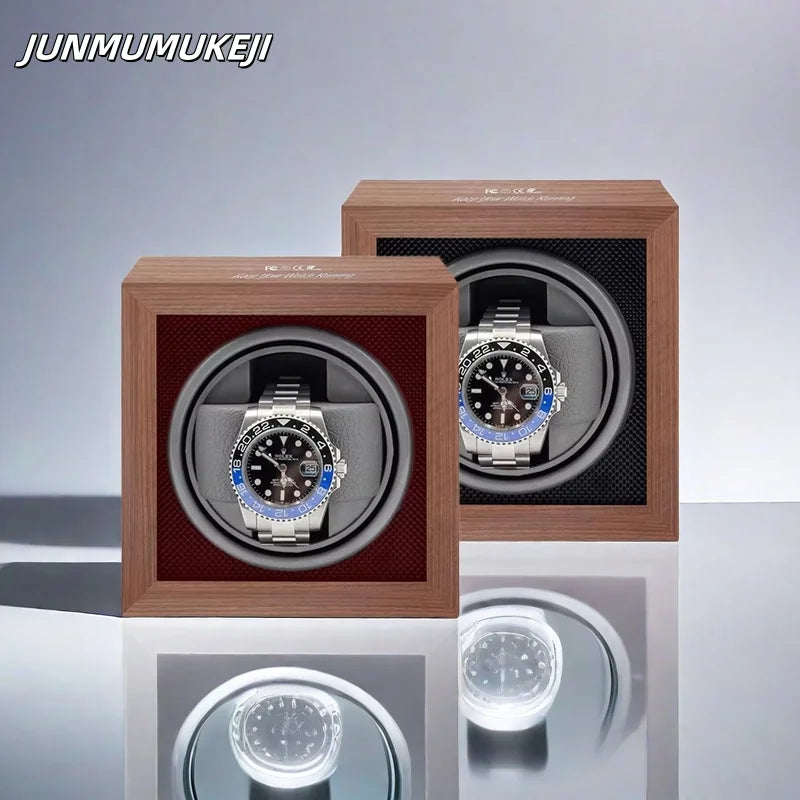 Wooden Cube Single Watch Winder – Mabuchi Motor - image 2
