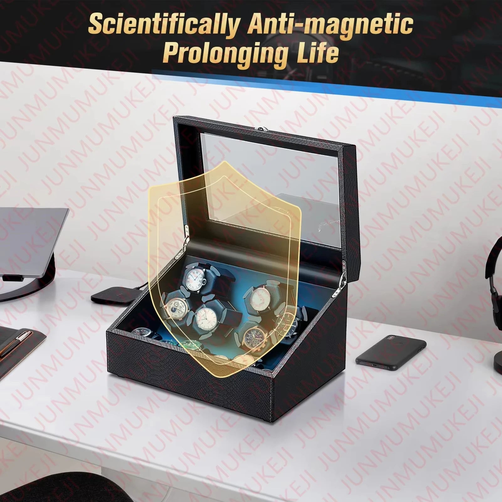 Premium 6-Slot Watch Winder Box - image 4