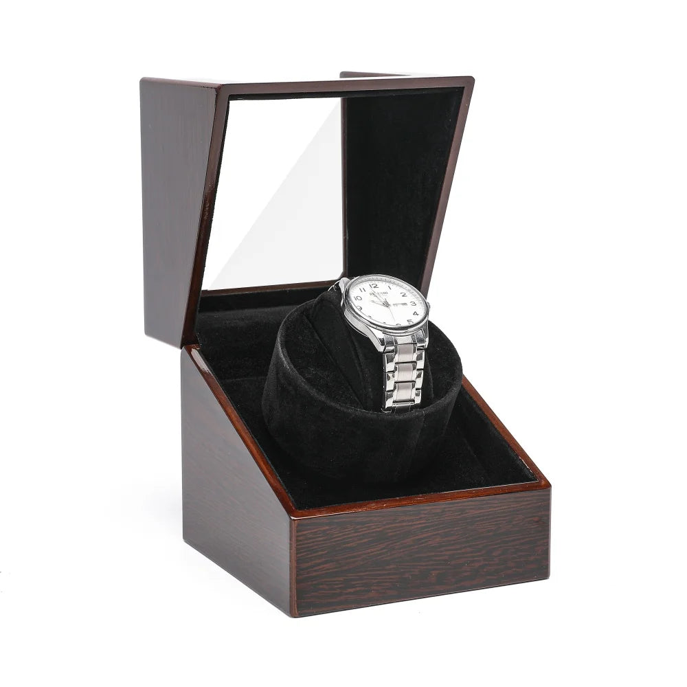 Embers Luxury Single Watch Winder – Wood & Glass Case - image 2